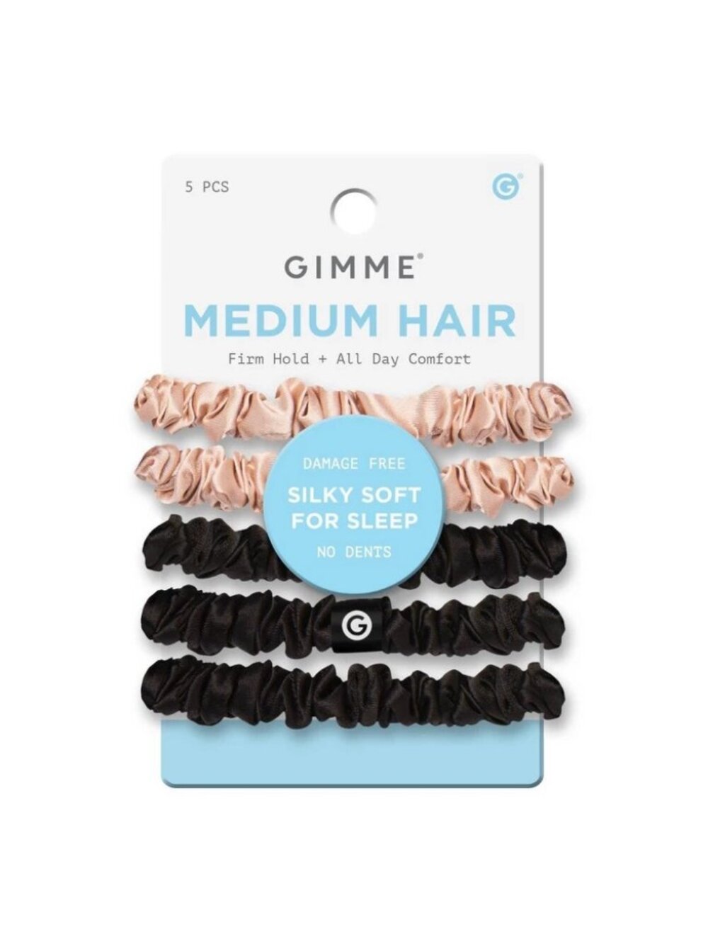 Gimme Beauty Medium Hair Elastics, Blonde & Black, 5 Ct | CVS
